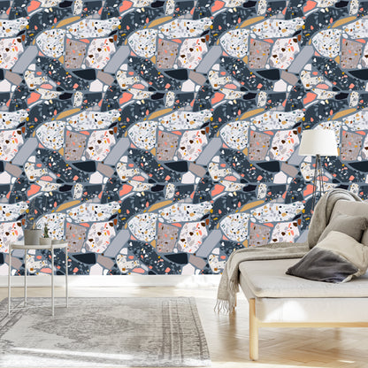 Wallpaper Concrete Terrazzo Stylish Pattern