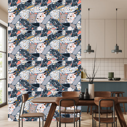 Wallpaper Concrete Terrazzo Stylish Pattern