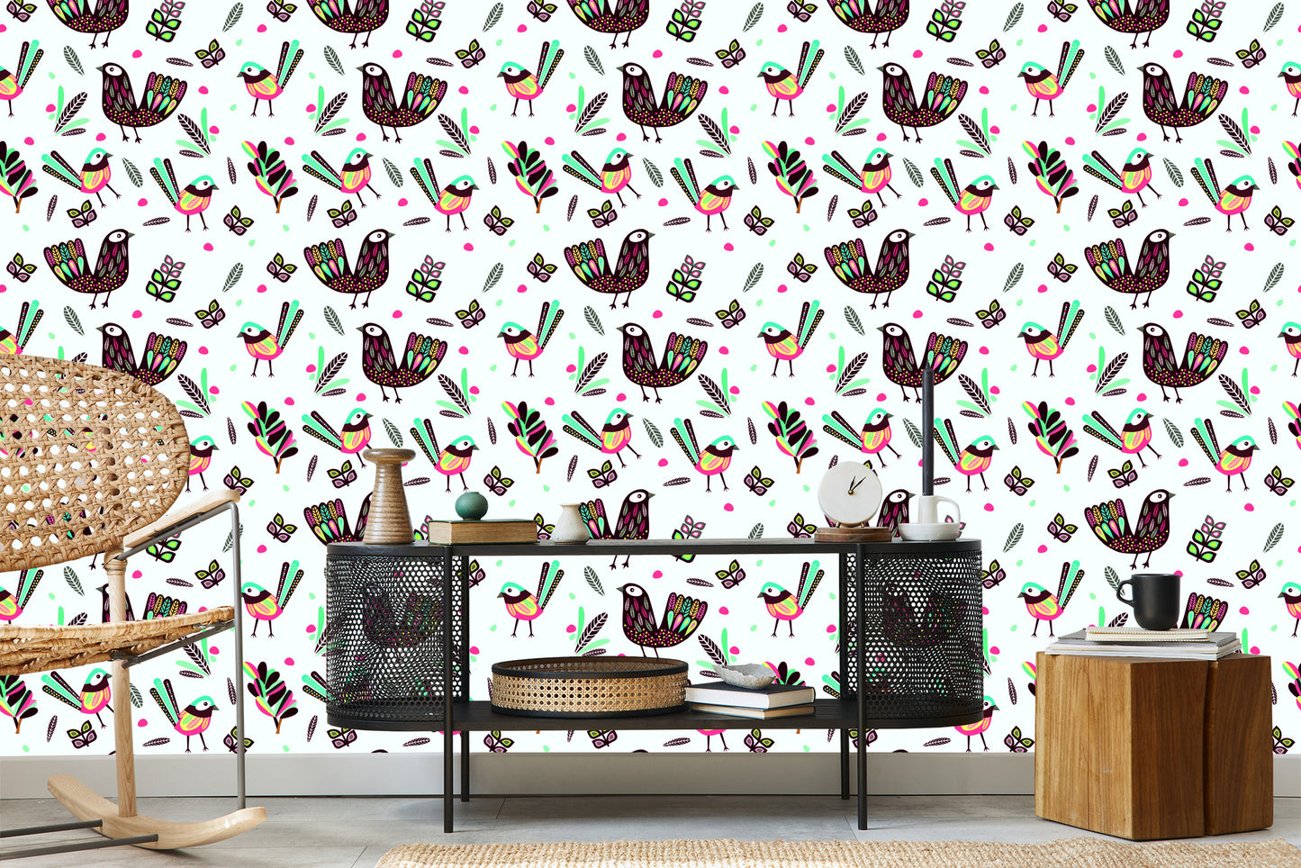 Wallpaper Boho Style Birds