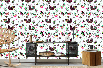 Wallpaper Boho Style Birds