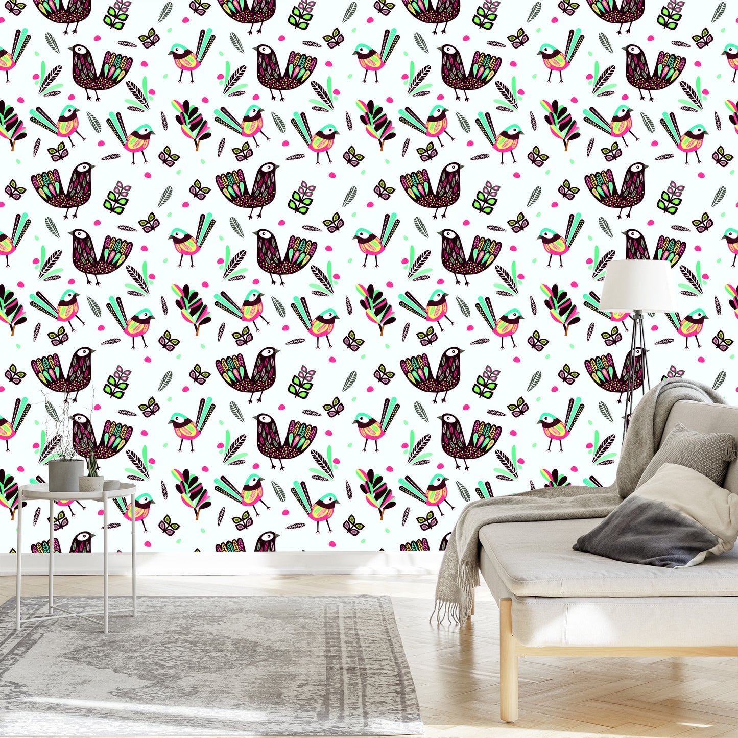 Wallpaper Boho Style Birds