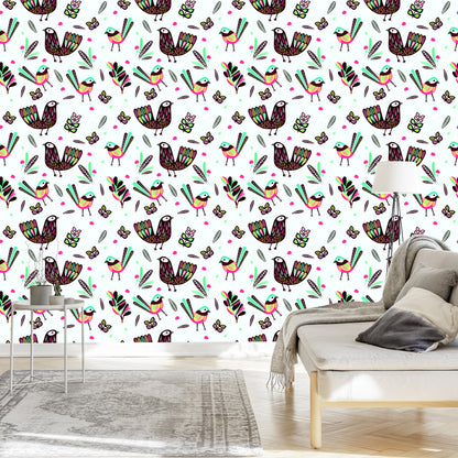 Wallpaper Boho Style Birds