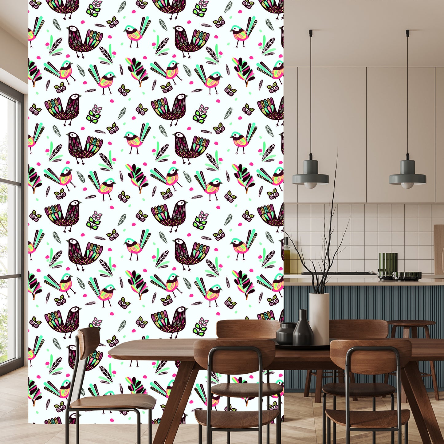 Wallpaper Boho Style Birds