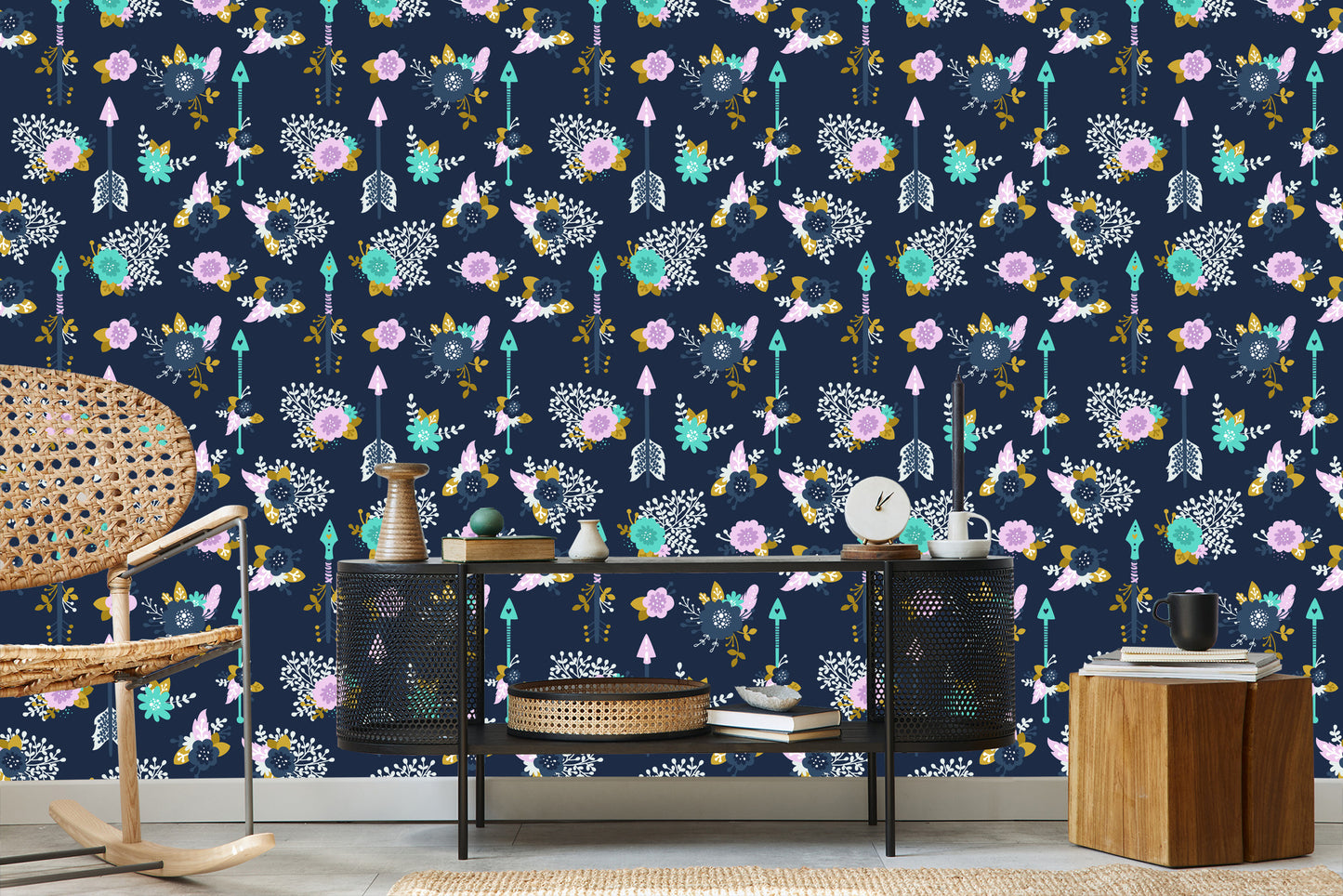 Wallpaper Indian Arrows With Flowers