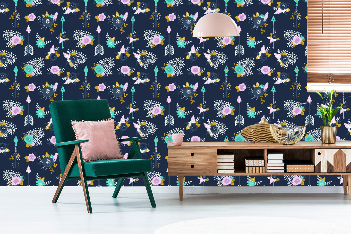 Wallpaper Indian Arrows With Flowers