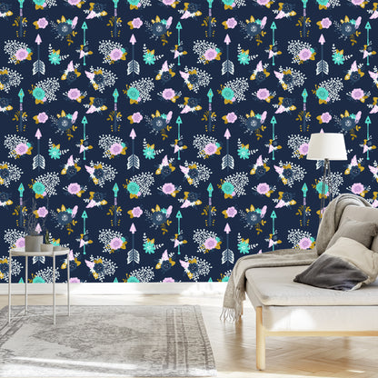 Wallpaper Indian Arrows With Flowers