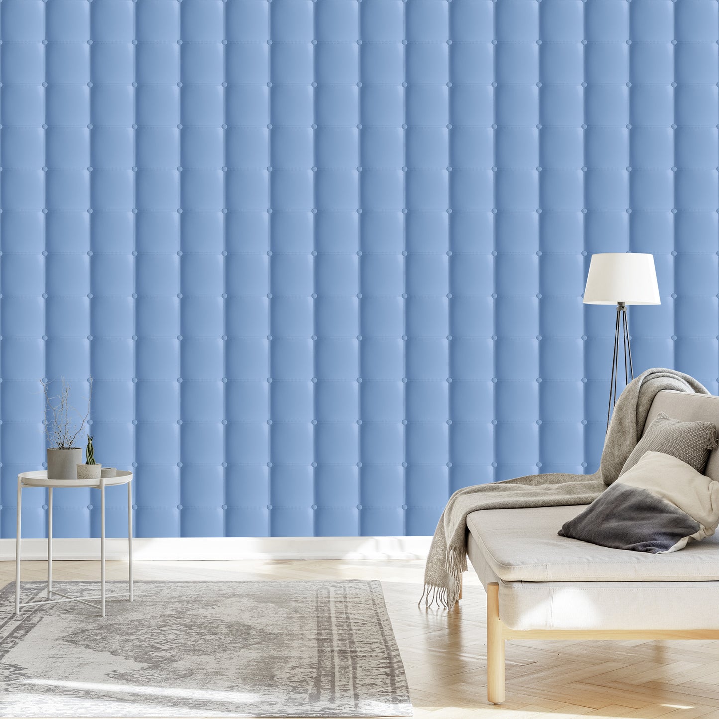 Wallpaper Blue Quilted Pattern