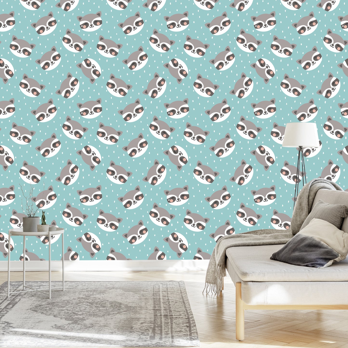 Wallpaper For Children - Joyful Raccoons Pracze