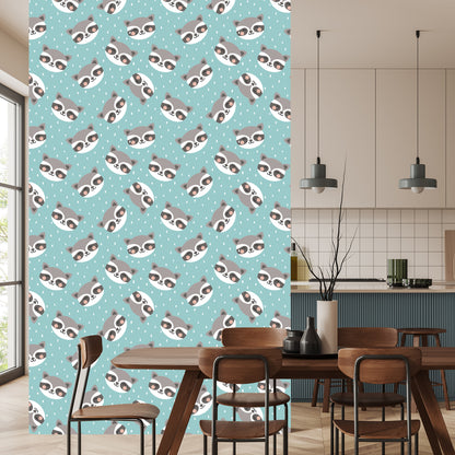 Wallpaper For Children - Joyful Raccoons Pracze