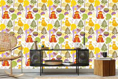 Wallpaper For Children - Happy Forest Animals