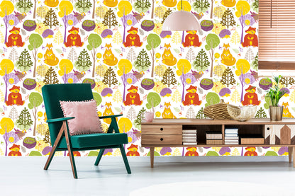 Wallpaper For Children - Happy Forest Animals