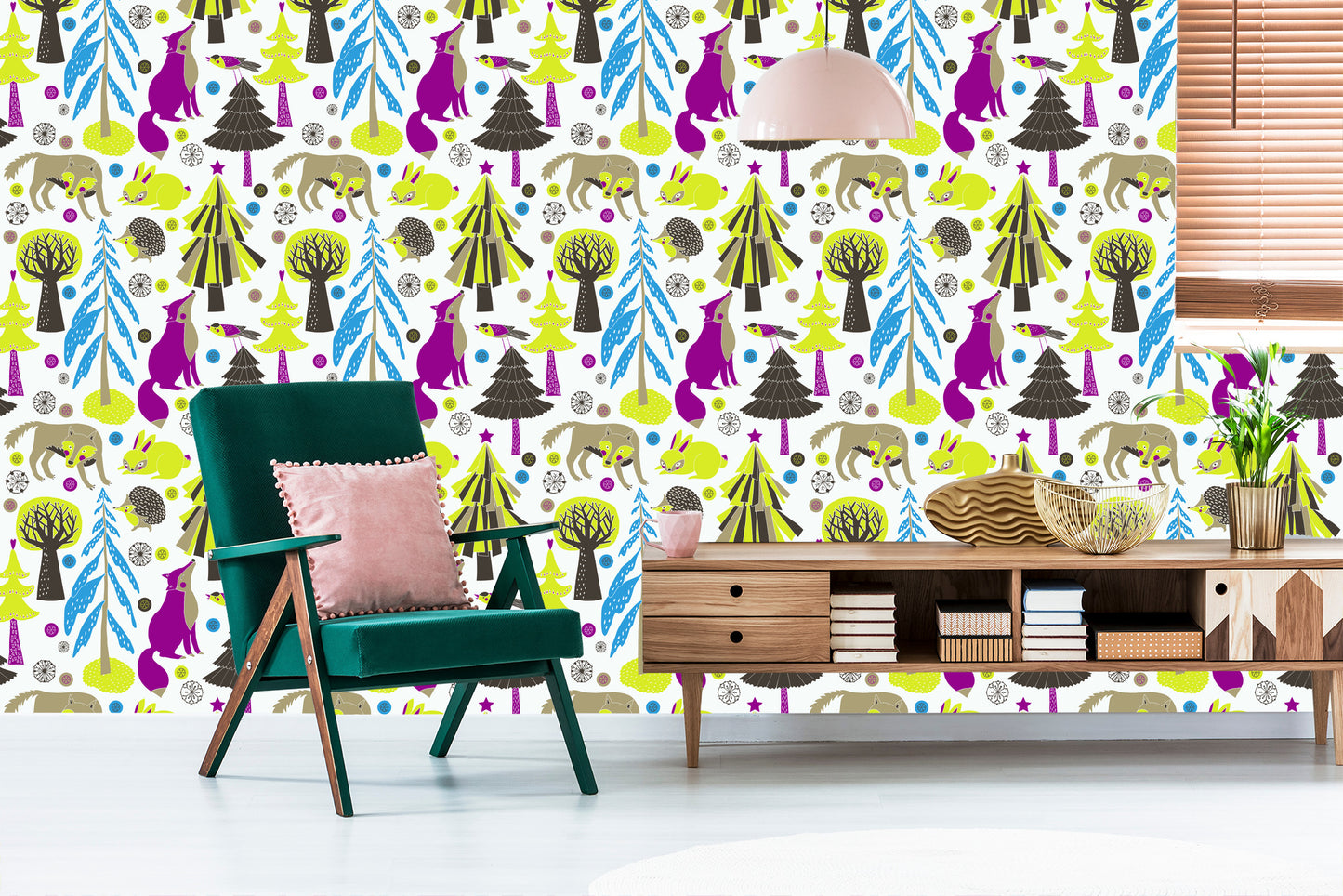Wallpaper For Children - Forest Animals Morning