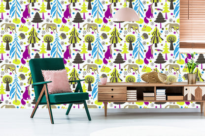 Wallpaper For Children - Forest Animals Morning