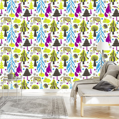Wallpaper For Children - Forest Animals Morning