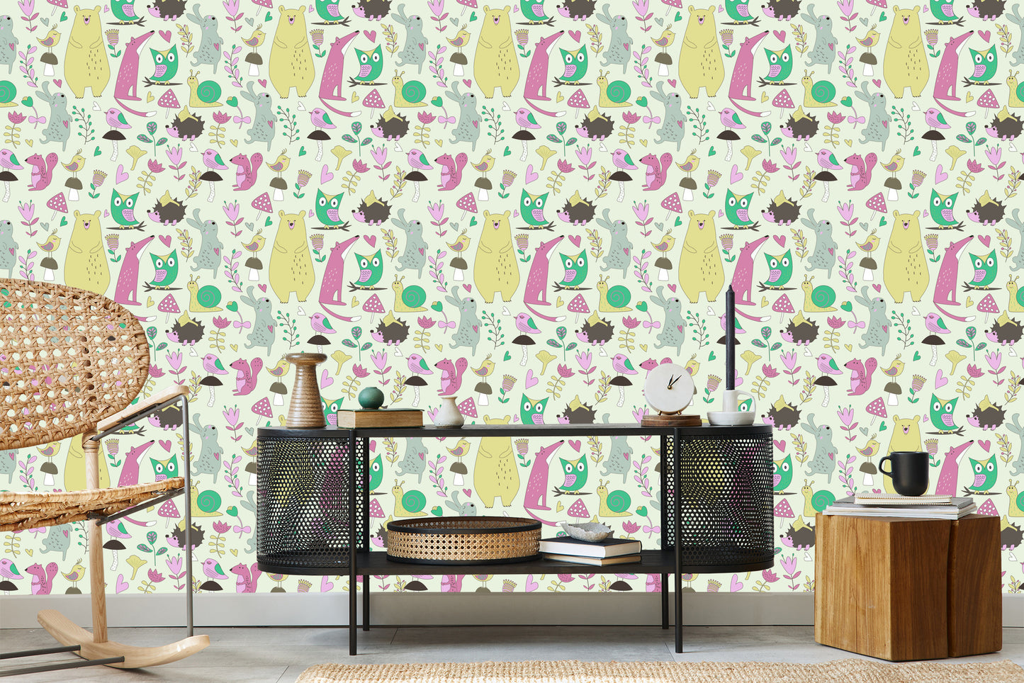 Wallpaper For Children - Joyful Forest Animals