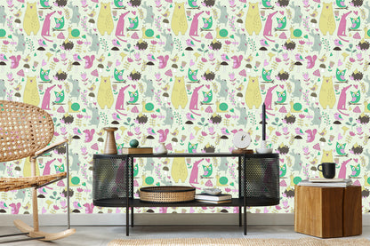 Wallpaper For Children - Joyful Forest Animals