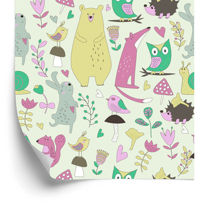 Wallpaper For Children - Joyful Forest Animals
