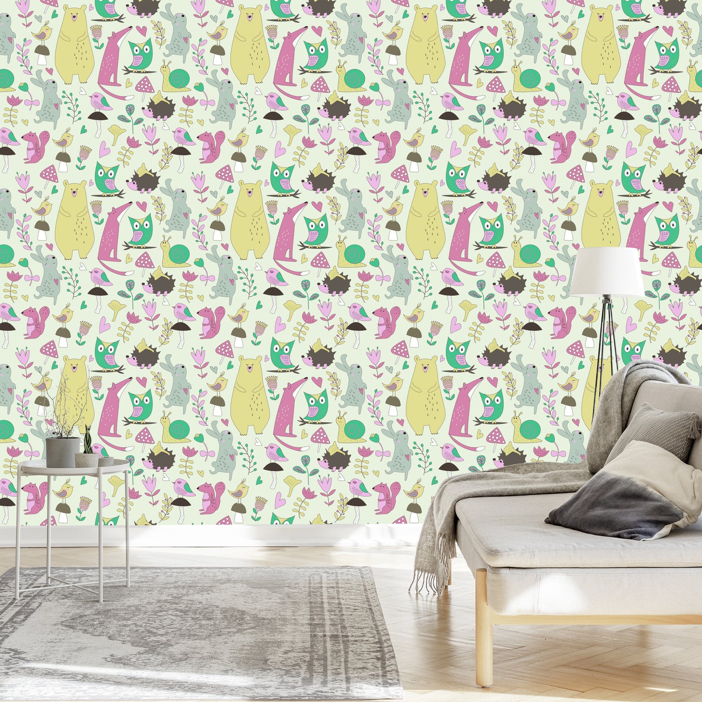 Wallpaper For Children - Joyful Forest Animals