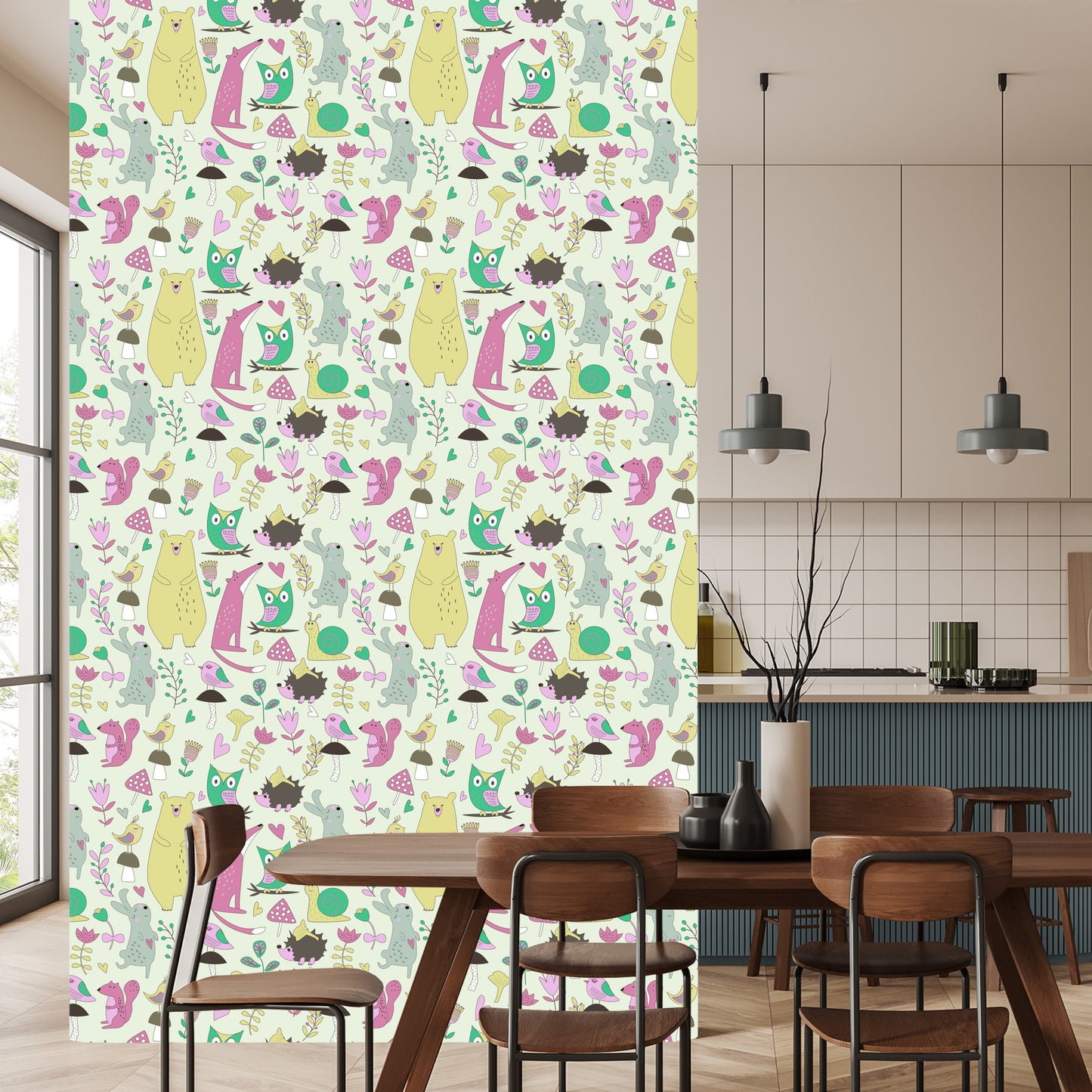 Wallpaper For Children - Joyful Forest Animals