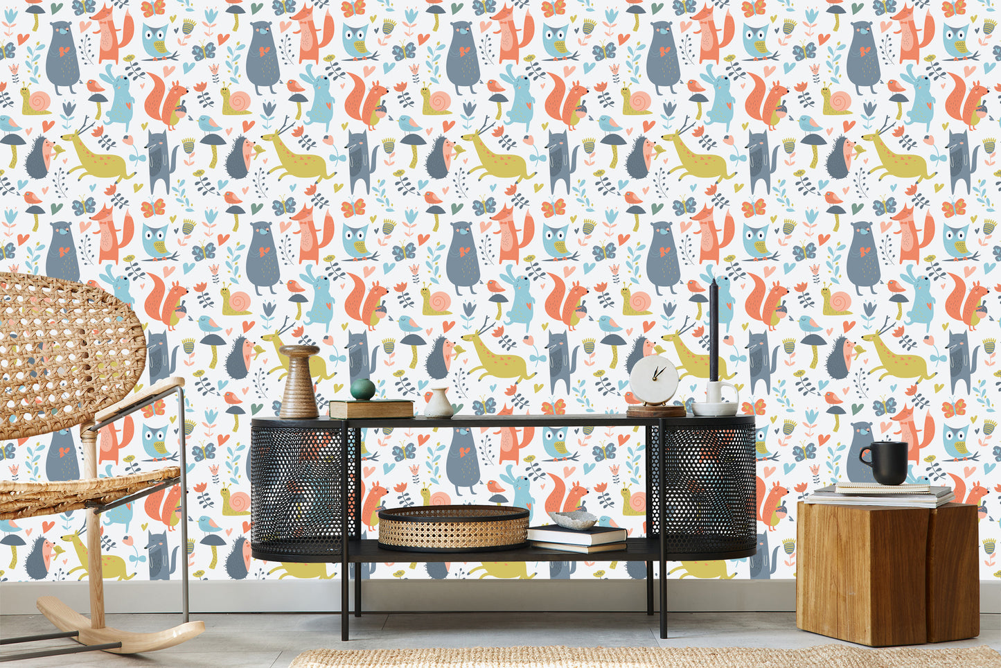 Wallpaper For Children - Forest Animals In Love