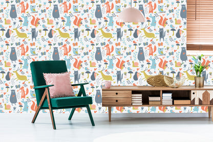 Wallpaper For Children - Forest Animals In Love