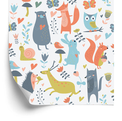 Wallpaper For Children - Forest Animals In Love