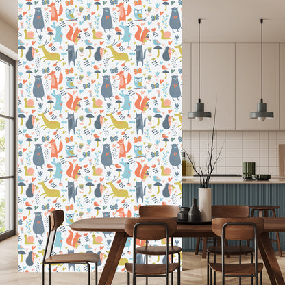 Wallpaper For Children - Forest Animals In Love