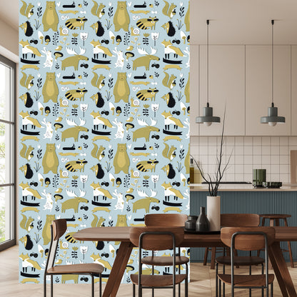Wallpaper For Children - Forest Animals And Friends