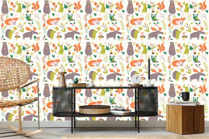 Wallpaper For Children - Happy Forest Animals