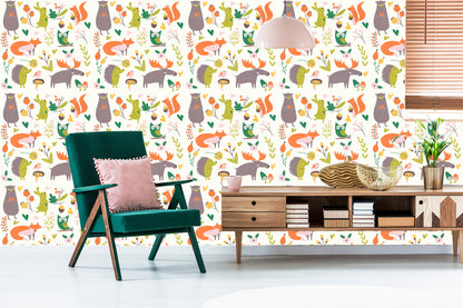 Wallpaper For Children - Happy Forest Animals