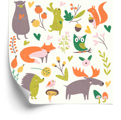 Wallpaper For Children - Happy Forest Animals