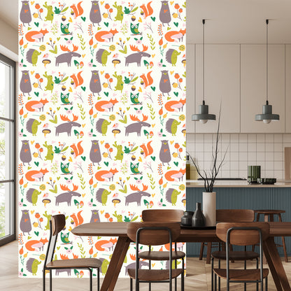 Wallpaper For Children - Happy Forest Animals
