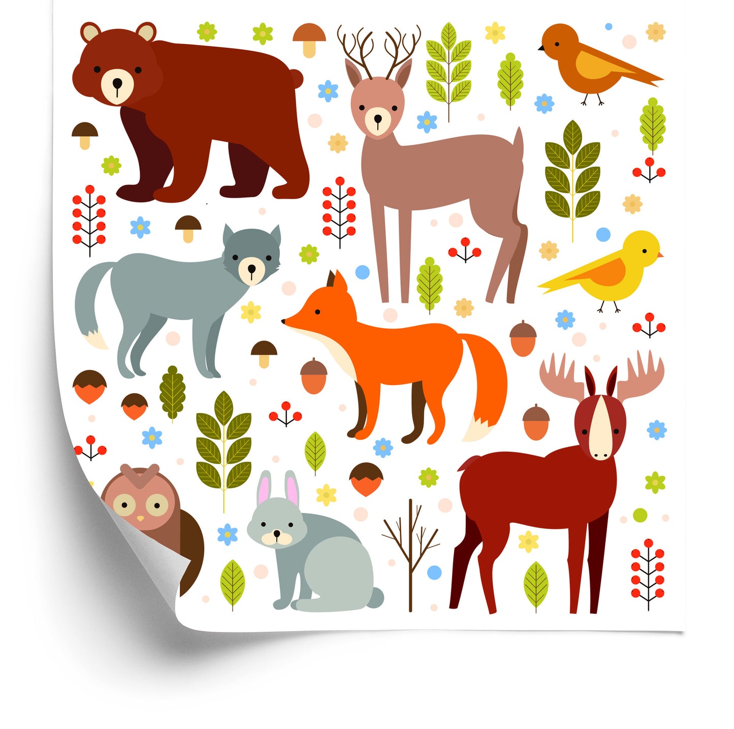 Wallpaper For Children - Cute Forest Animals