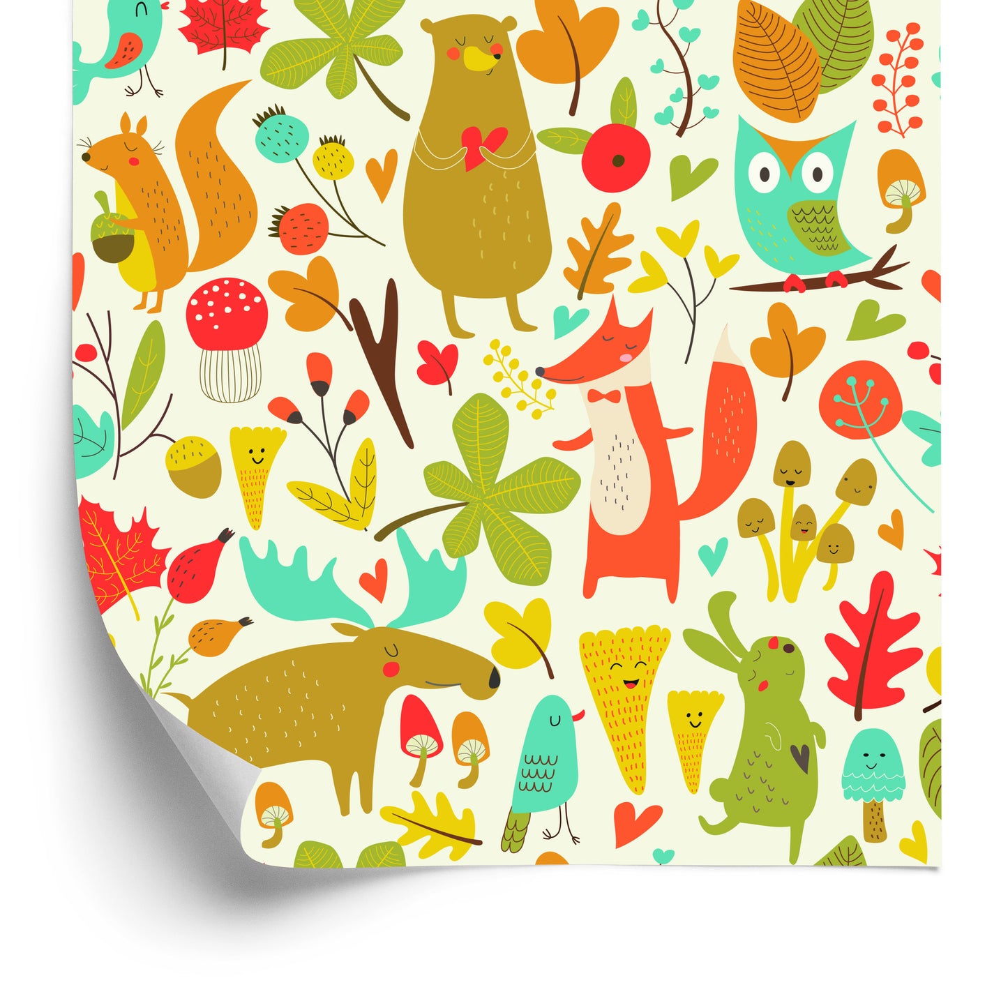 Wallpaper For Children - Wonderful Forest Animals