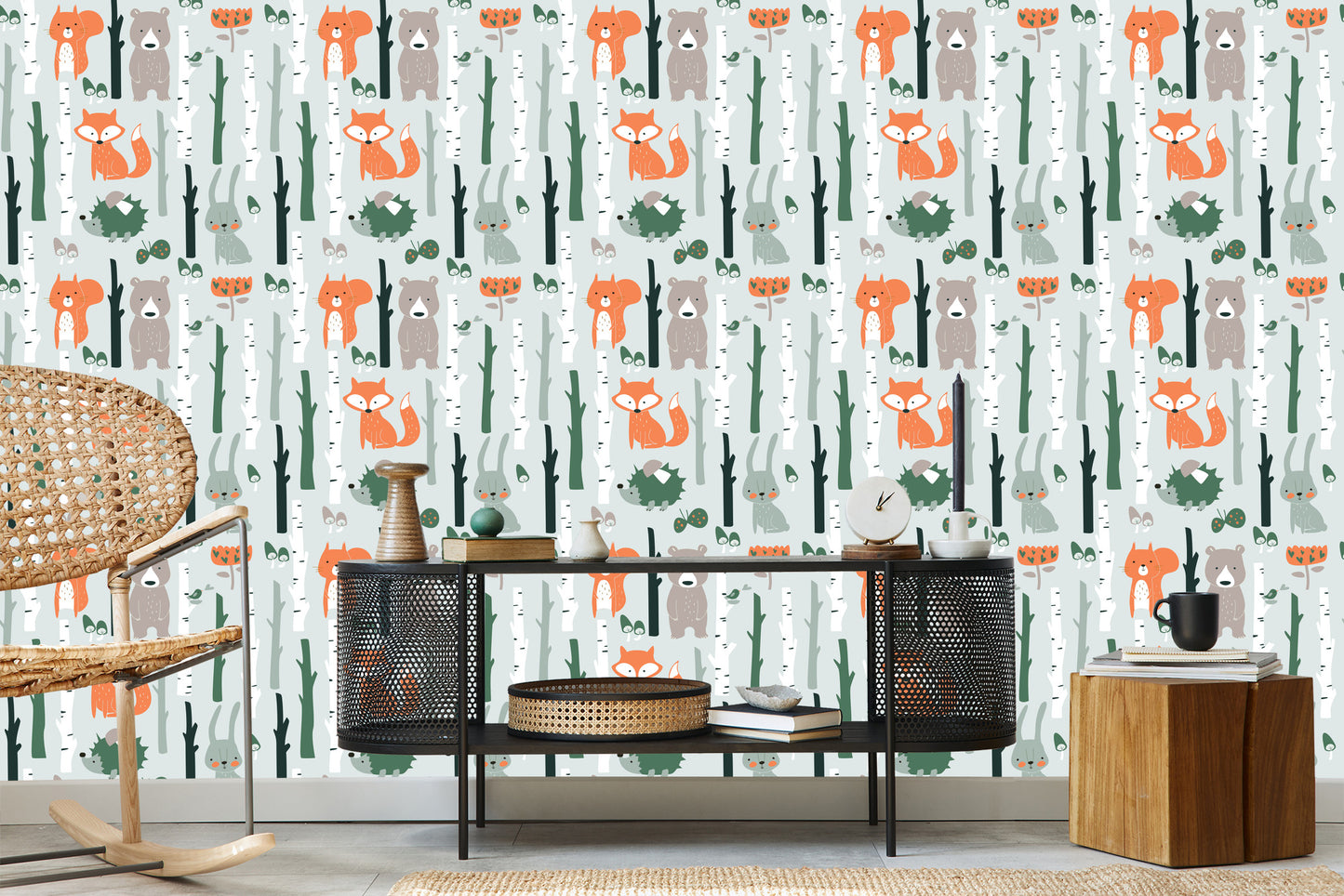 Wallpaper For Children - Joyful Forest Animals