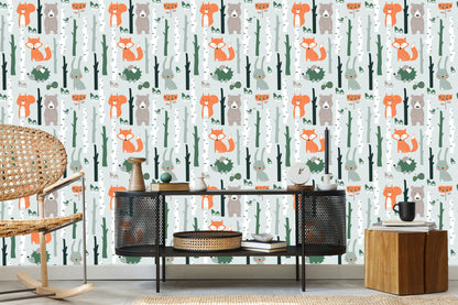 Wallpaper For Children - Joyful Forest Animals