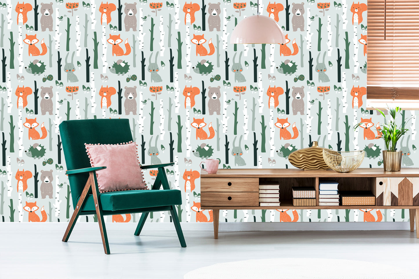 Wallpaper For Children - Joyful Forest Animals