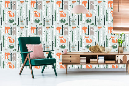 Wallpaper For Children - Joyful Forest Animals
