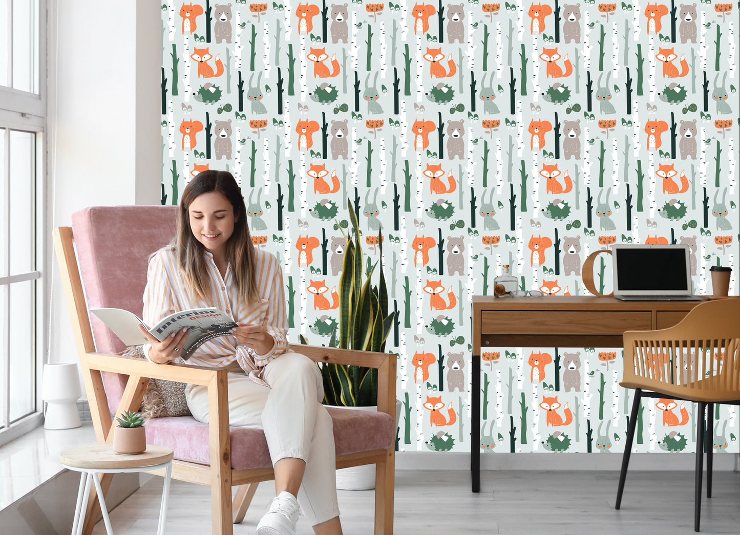 Wallpaper For Children - Joyful Forest Animals