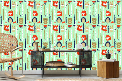 Wallpaper For Children - Happy Forest Animals