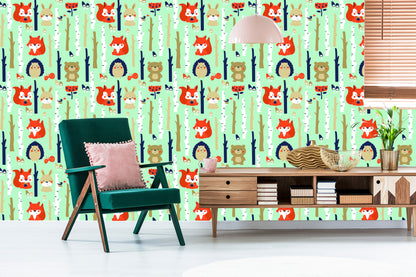 Wallpaper For Children - Happy Forest Animals