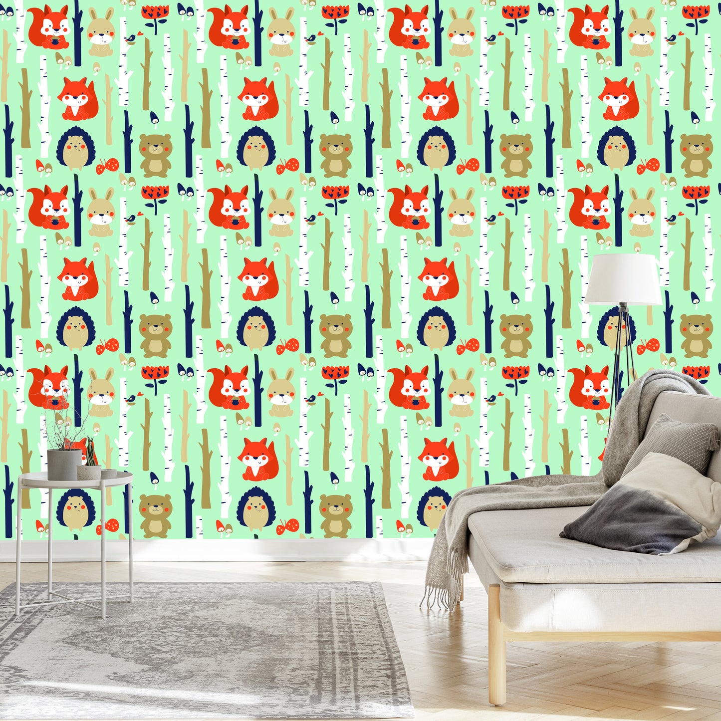 Wallpaper For Children - Happy Forest Animals