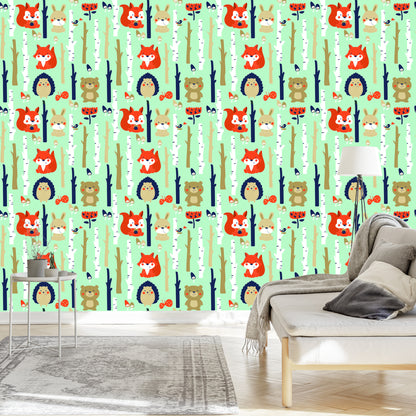 Wallpaper For Children - Happy Forest Animals