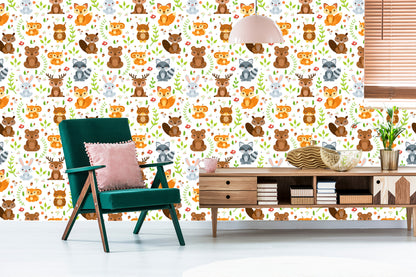 Wallpaper For Children - Forest Friends