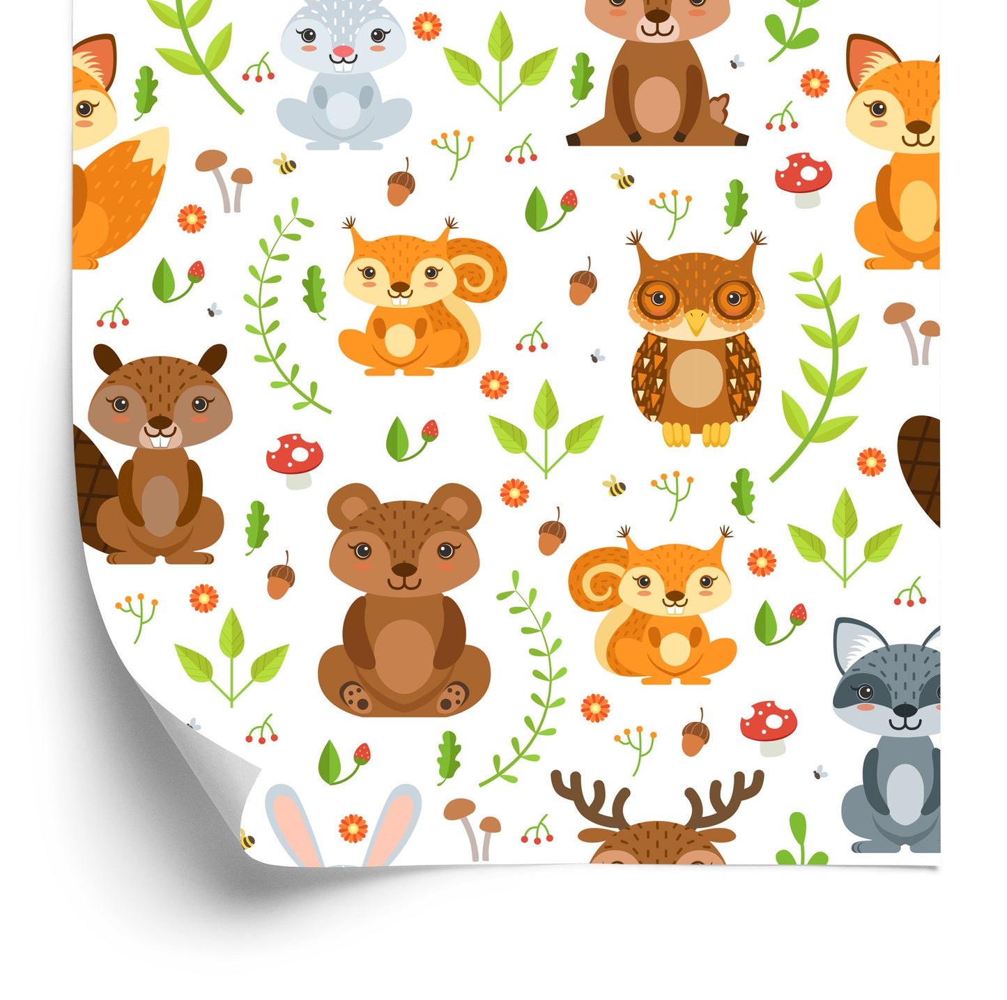 Wallpaper For Children - Forest Friends