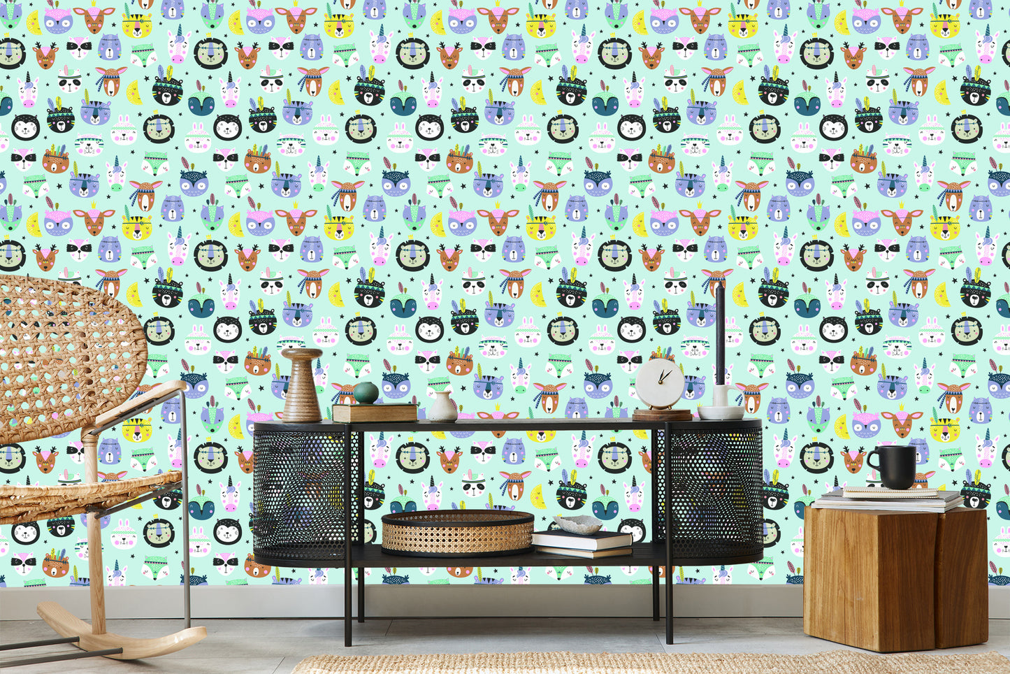 Wallpaper For Children - Sleeping Forest Animals