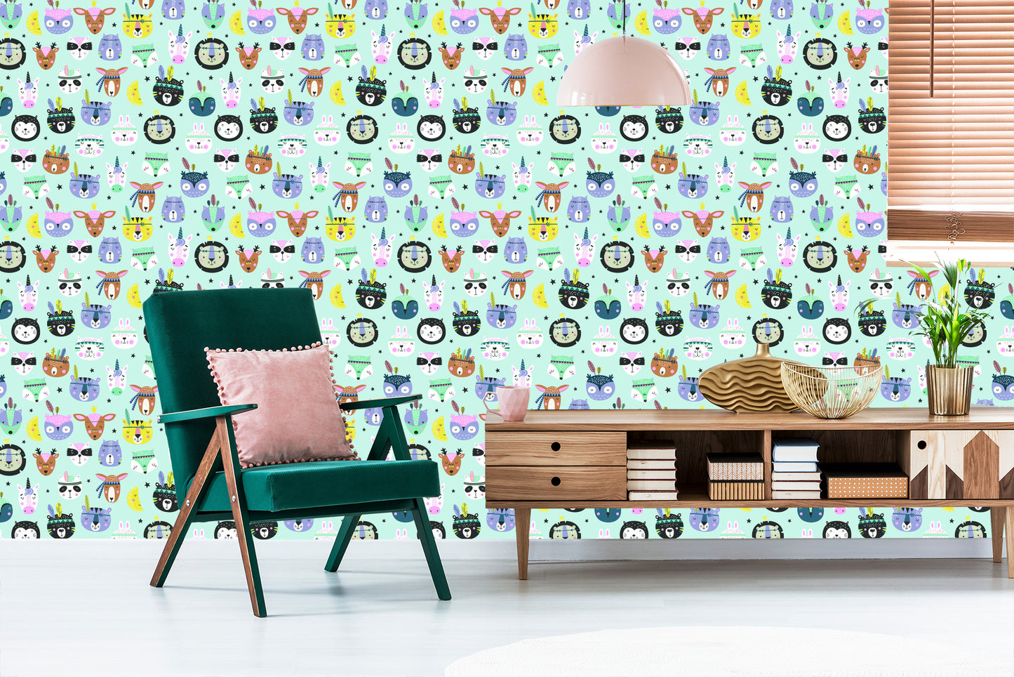 Wallpaper For Children - Sleeping Forest Animals