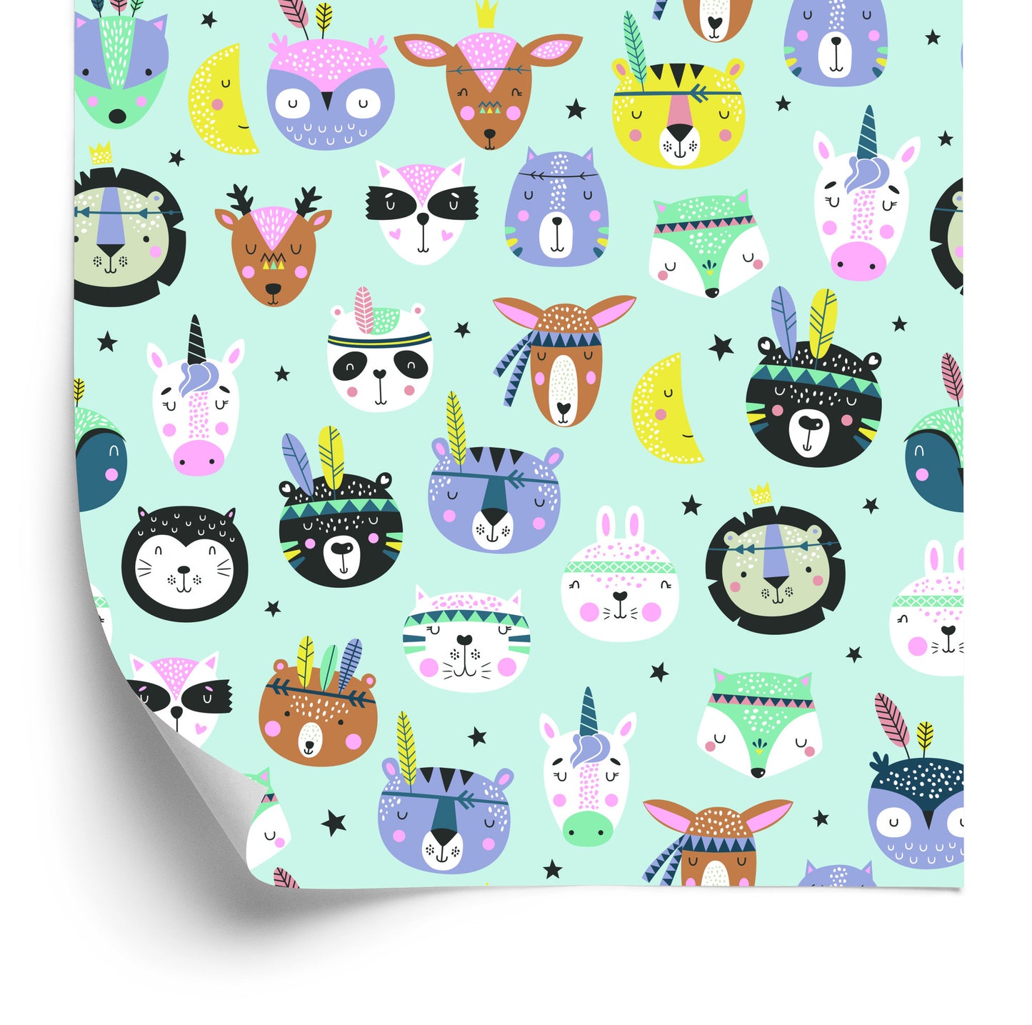 Wallpaper For Children - Sleeping Forest Animals