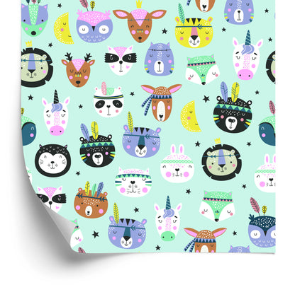 Wallpaper For Children - Sleeping Forest Animals