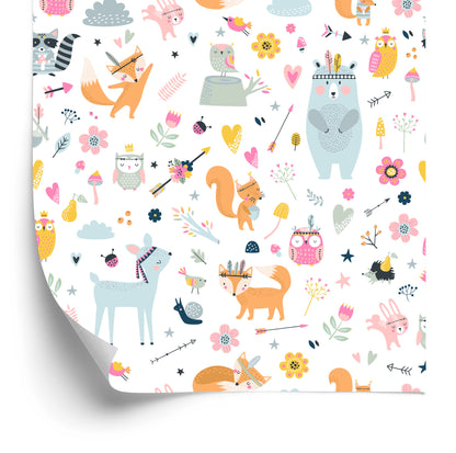 Wallpaper For Children - Happy Forest Animals